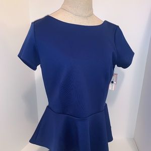 BISOU BISOU ROYAL BLUE  WOMEN'S SIZE MEDIUM SPANDEX TOP